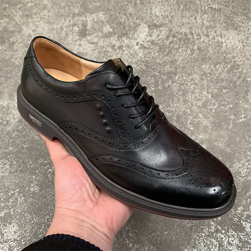black leather dress shoes